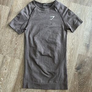 Gymshark vital seamless S/S Shirt Heather Brown Sz XS PTP 12”